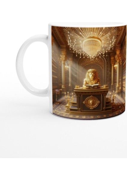 Aslan Burcu Baskılı Kahve Kupası - Zodyak Kütüpanesi Vs4