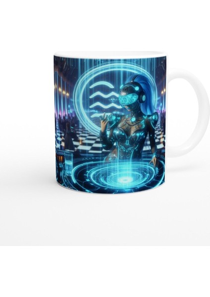 Kova Burcu Baskılı Kahve Kupası - Zodyak Maskeli Balo Vs4 modelleri