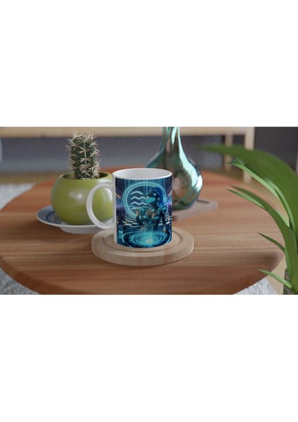 Kova Burcu Baskılı Kahve Kupası - Zodyak Maskeli Balo Vs4 fırsatları