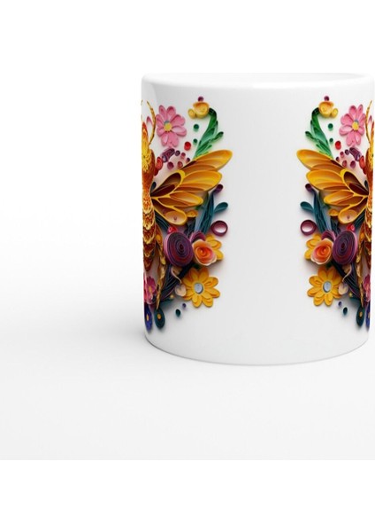 Renkli Kağıt Arı ve Çiçek Bahçesi Kupa Bardak fiyatları