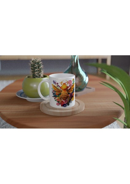 Renkli Kağıt Arı ve Çiçek Bahçesi Kupa Bardak fırsatları