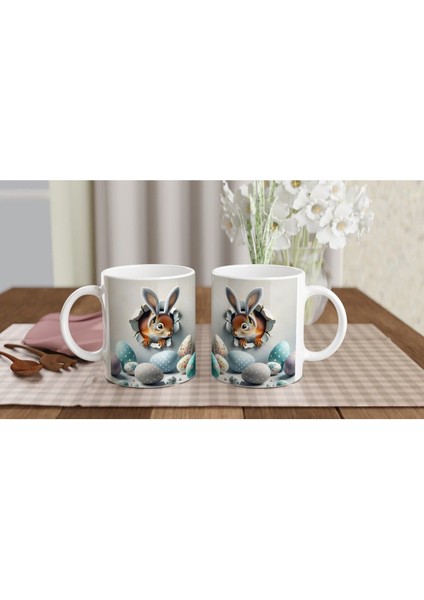 Tavşan Kulaklı Sincap Temalı Baskılı Kupa Bardak indirimleri