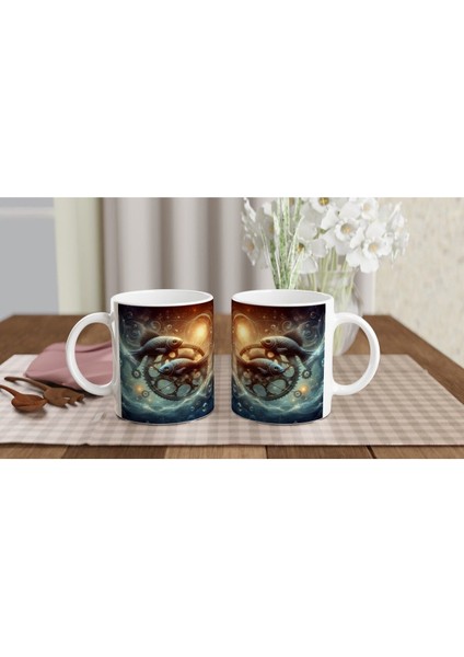 Balık Burcu Baskılı Kahve Kupası - Zamanın Çarkları Astroloji Mekanizması Vs1 indirimleri