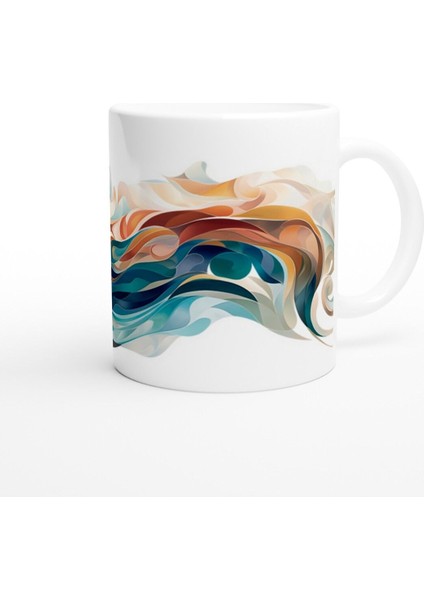 Renk Dalgaları Arasında Büyüleyici Kedi Temalı Baskılı Kupa Bardak modelleri