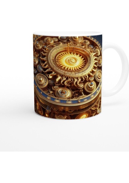 Aslan Burcu Baskılı Kahve Kupası - Zamanın Çarkları Astroloji Mekanizması Vs1 modelleri