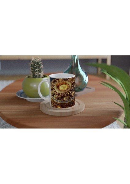 Aslan Burcu Baskılı Kahve Kupası - Zamanın Çarkları Astroloji Mekanizması Vs1 fırsatları