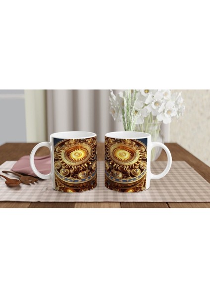 Aslan Burcu Baskılı Kahve Kupası - Zamanın Çarkları Astroloji Mekanizması Vs1 indirimleri