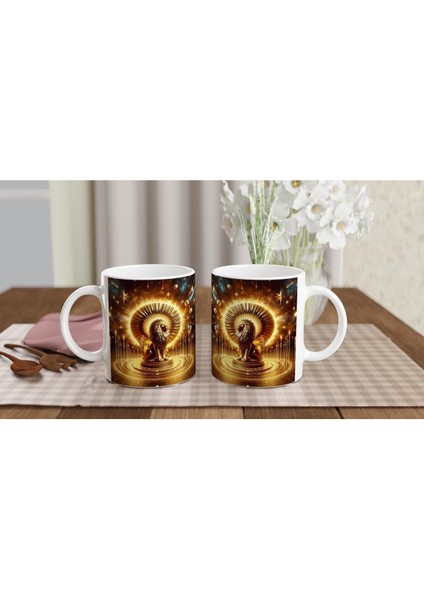 Aslan Burcu Baskılı Kahve Kupası - Galaktik Taht Odası Temalı Vs4 indirimleri