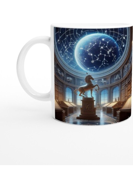 Yay Burcu Baskılı Kahve Kupası - Zodyak Kütüpanesi Vs3