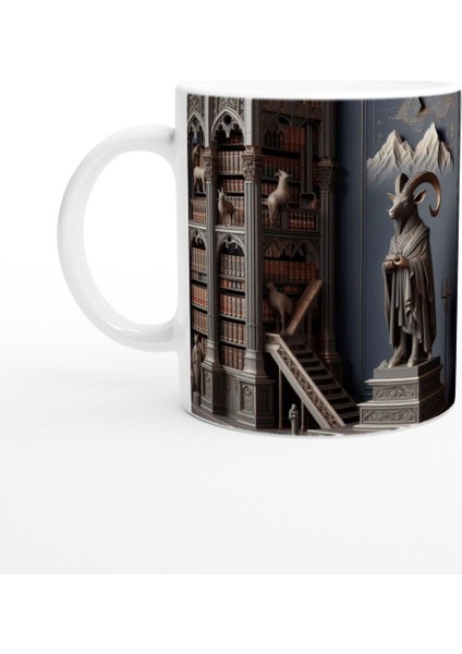 Oğlak Burcu Baskılı Kahve Kupası - Zodyak Kütüpanesi Vs3