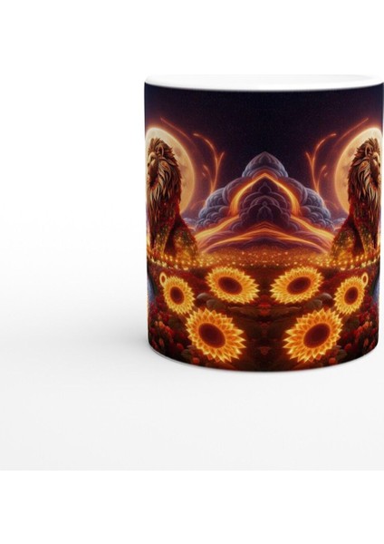 Aslan Burcu Baskılı Kahve Kupası - Ay Işığında Zodyak Bahçesi Vs2 fiyatları