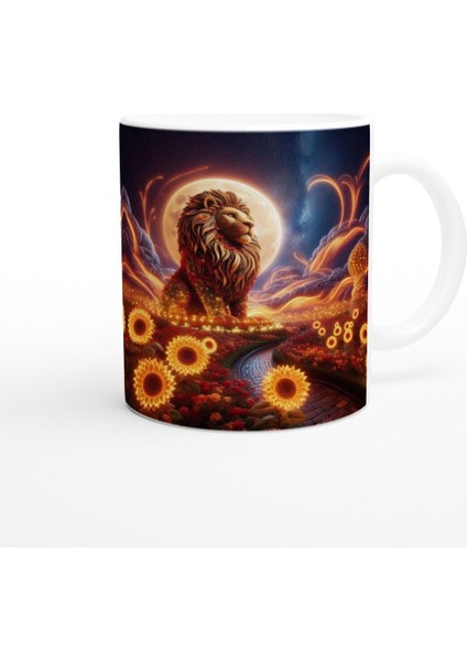 Aslan Burcu Baskılı Kahve Kupası - Ay Işığında Zodyak Bahçesi Vs2 modelleri