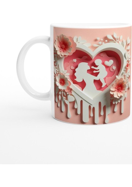 Anneye Uzanan Minik Kollar Tasarımlı Anneler Günü Kupa Bardak