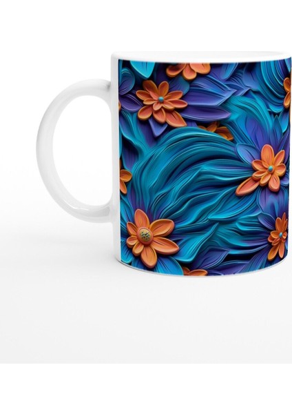 Parlak Tropikal Rüzgarlar Çiçekli Kupa Bardak