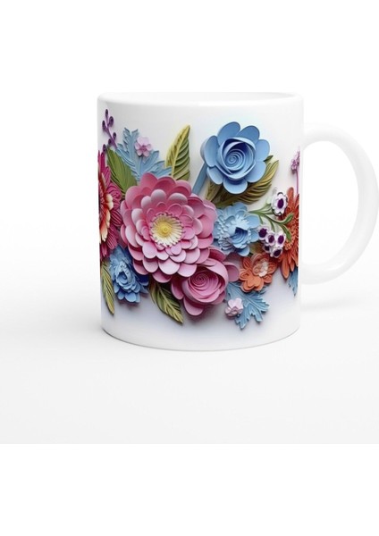 Renkli Kağıt Çiçekler Kupa Bardak modelleri