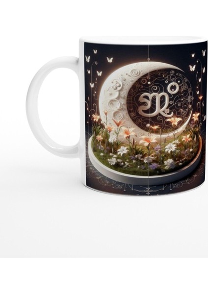 Başak Burcu Baskılı Kahve Kupası - Ay Işığında Zodyak Bahçesi Vs4