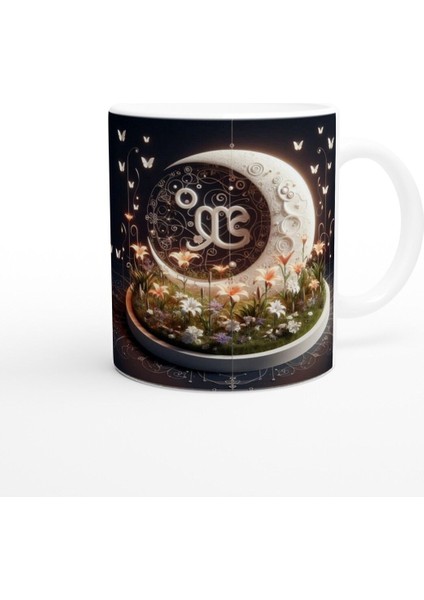 Başak Burcu Baskılı Kahve Kupası - Ay Işığında Zodyak Bahçesi Vs4 modelleri