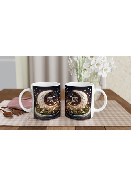 Başak Burcu Baskılı Kahve Kupası - Ay Işığında Zodyak Bahçesi Vs4 indirimleri