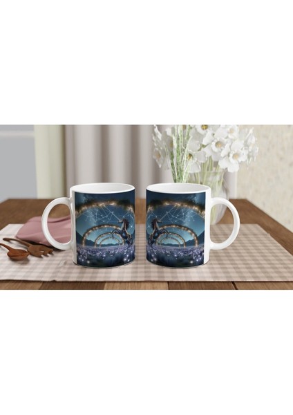 Yay Burcu Baskılı Kahve Kupası - Ay Işığında Zodyak Bahçesi Vs2 indirimleri