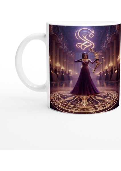 Yay Burcu Baskılı Kahve Kupası - Zodyak Maskeli Balo Vs3