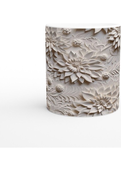 Dondurulmuş Krem Çiçekler Kupa Bardak fiyatları