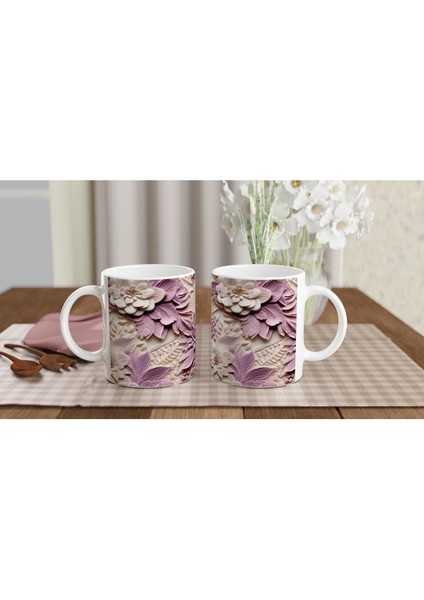 Leylak Baharı Rölyef Çiçekli Kupa Bardak indirimleri