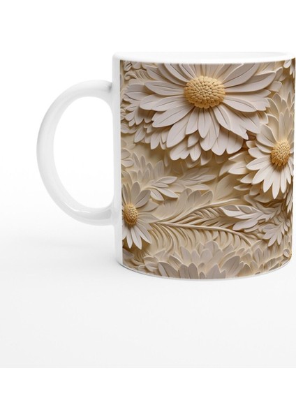 Papatya Düşleri 3D Çiçekli Kupa Bardak