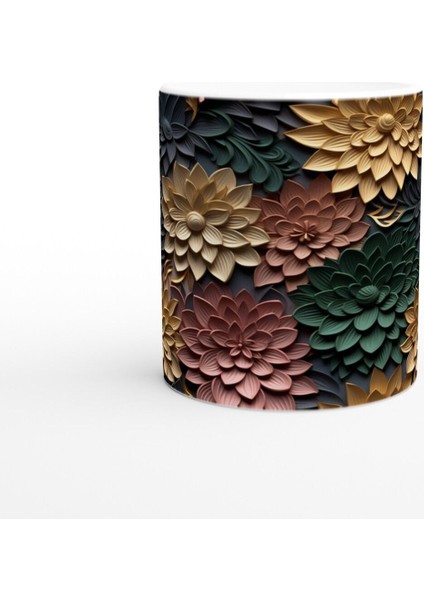 Toprak ve Altın Çiçek Desenli Kupa Bardak fiyatları