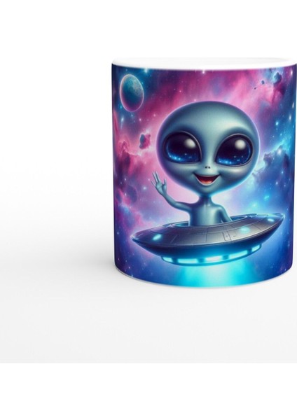 Dost Canlısı Uzaylı Temalı Çocuklara Özel Baskılı Kupa Bardak