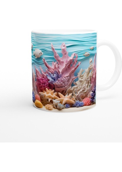 Deniz Dalgaları ve Renkli Mercanlar Kupa Bardak modelleri