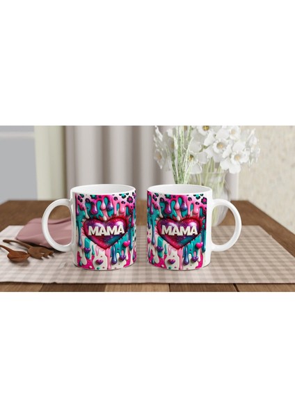 Mama Yazılı Renk Patlamalı Kalpli Anneler Günü Kupa Bardak indirimleri
