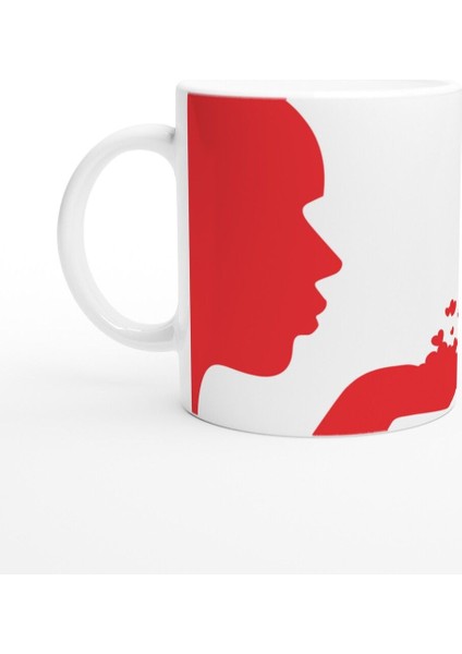 Aşkı Fısıldayan Kadın Silüeti Kupa