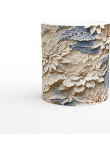 Buz Mavisi Çiçek Rölyefi Kupa Bardak fiyatları