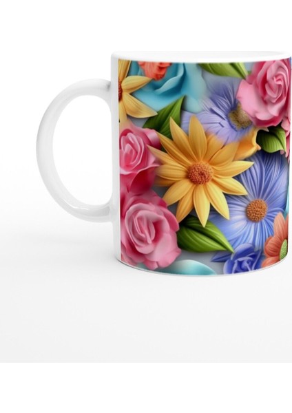 Çiçek Bahçesi Canlı Renkli Kupa