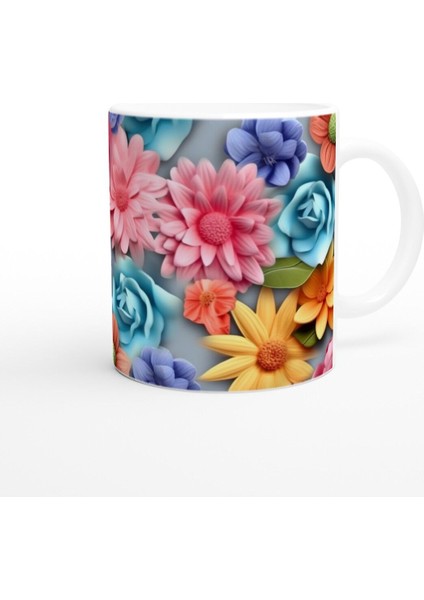 Çiçek Bahçesi Canlı Renkli Kupa modelleri