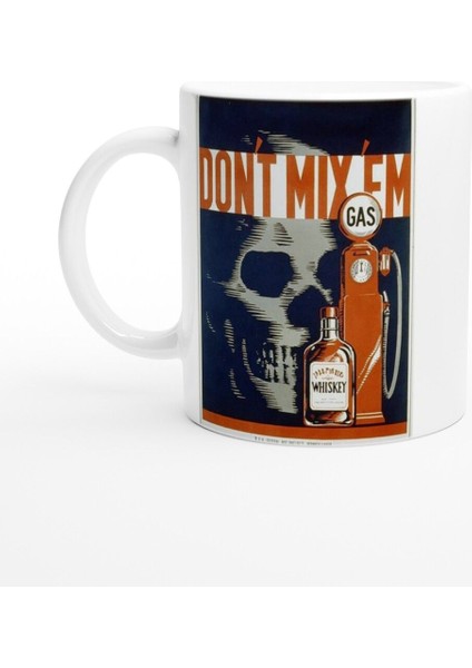 Don’t Mix ‘em Retro Uyarı Temalı Kupa Bardak