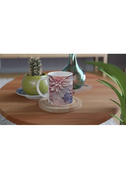 Pembe Düşler Çiçek Desenli Kupa Bardak fırsatları