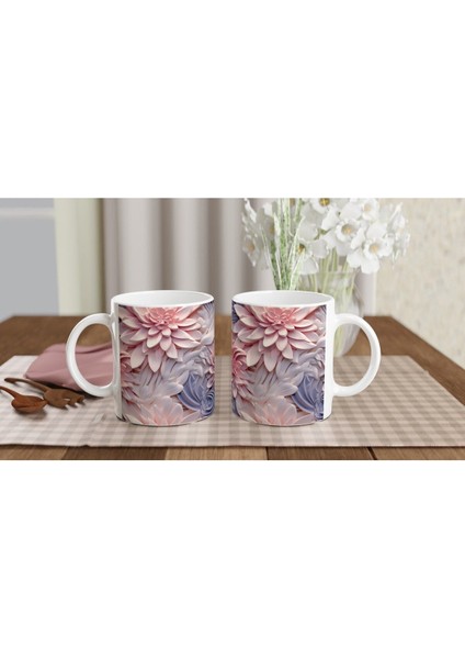 Pembe Düşler Çiçek Desenli Kupa Bardak indirimleri