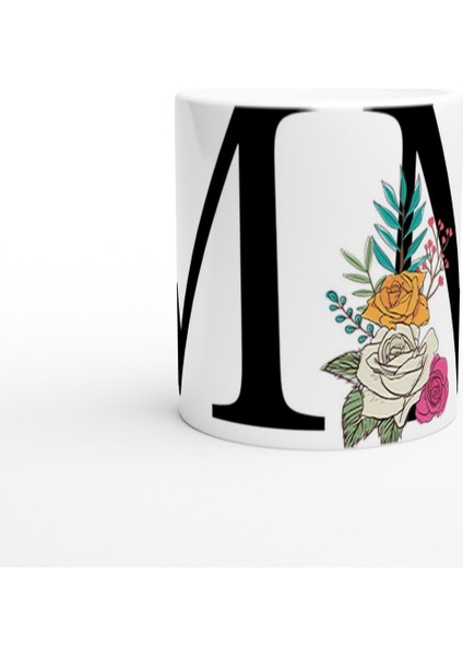 M Harfi Çiçek Motifli Kupa Bardak fiyatları