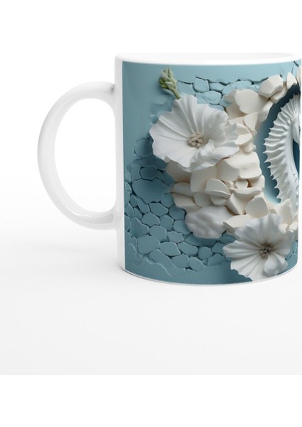 Seramik Stilinde Denizatı ve Çiçekli Su Altı Temalı Kupa Bardak fiyatları