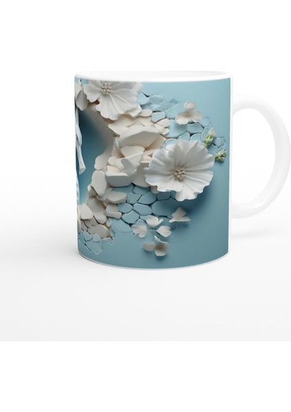 Seramik Stilinde Denizatı ve Çiçekli Su Altı Temalı Kupa Bardak modelleri