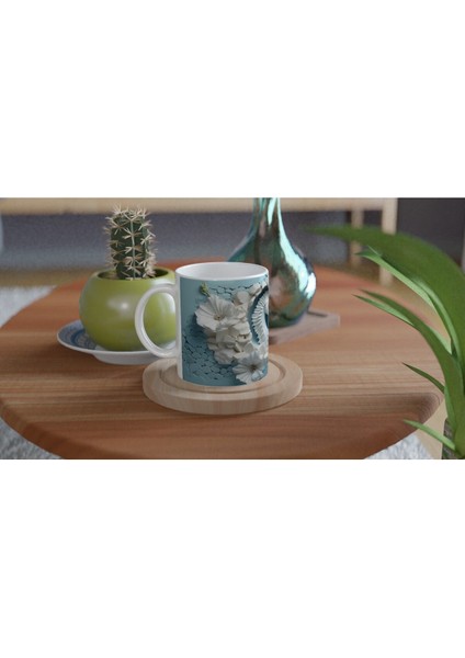 Seramik Stilinde Denizatı ve Çiçekli Su Altı Temalı Kupa Bardak fırsatları