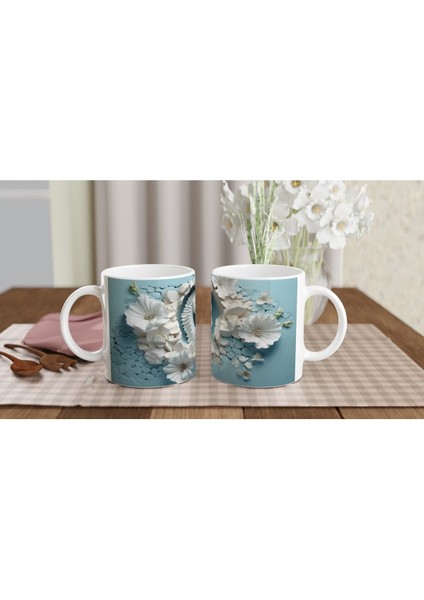 Seramik Stilinde Denizatı ve Çiçekli Su Altı Temalı Kupa Bardak indirimleri