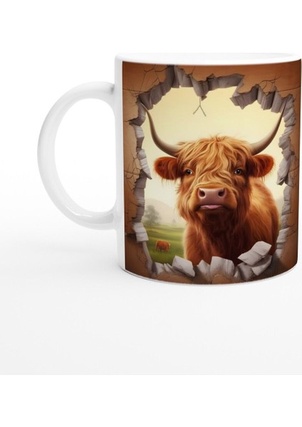 Duvarı Delen Highland Sığırı Kupa Bardak