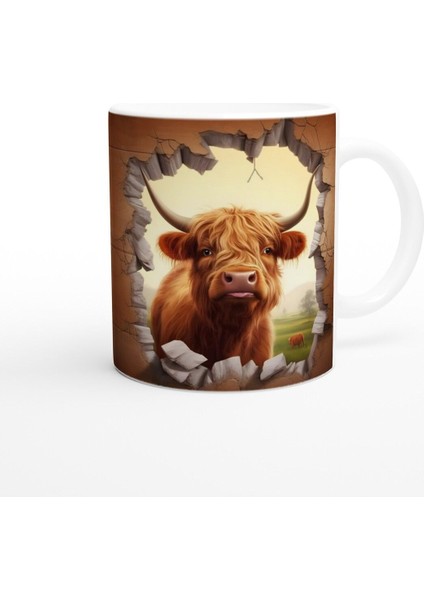 Duvarı Delen Highland Sığırı Kupa Bardak modelleri