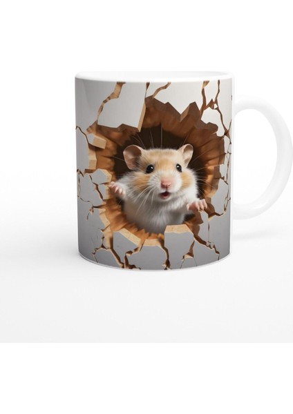 Duvarı Delen Sevimli Hamster Baskılı Kupa Bardak modelleri