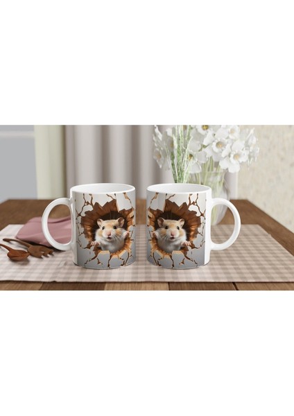 Duvarı Delen Sevimli Hamster Baskılı Kupa Bardak indirimleri