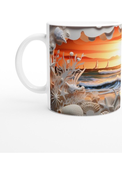 Gün Batımında Deniz ve Mercanlar Su Altı Temalı Kupa Bardak fiyatları