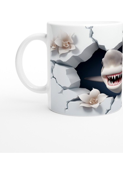 Duvarı Parçalayan Güçlü Köpekbalığı Su Altı Temalı Kupa Bardak fiyatları