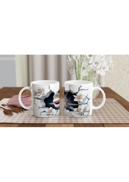 Duvarı Parçalayan Güçlü Köpekbalığı Su Altı Temalı Kupa Bardak indirimleri